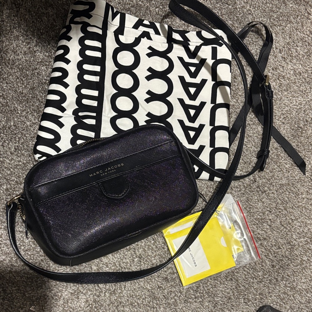 Marc Jacobs Shimmering Black Crossbody Bag